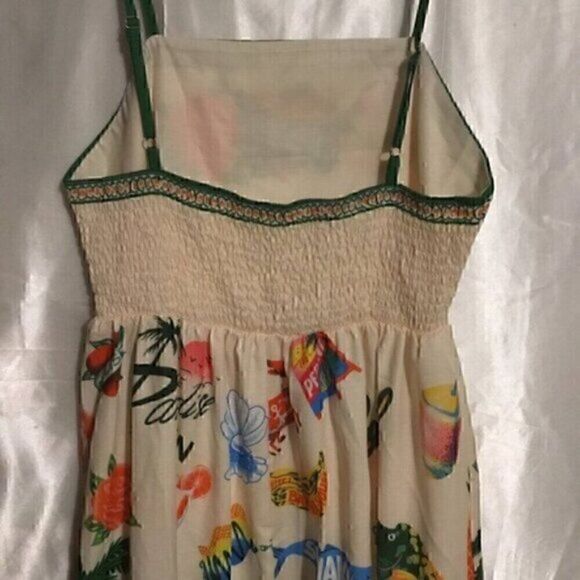 Tropical Summer Paradiso Midi Maxi Strapless Dress XL - Picture 13 of 16